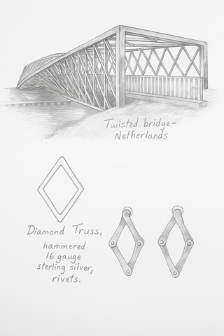 Diamond Truss | sterling silver post earrings