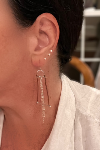 Time to Shine | Sterling silver and copper earrings