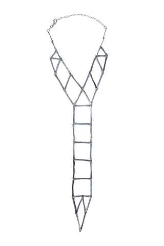 Truss Tie | oxidized sterling silver necklace