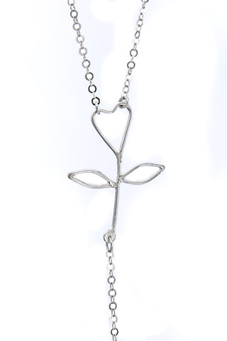 Tulip with Pearl | Sterling Silver necklace with tulip and white pearl