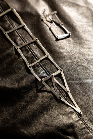 Truss Tie | oxidized sterling silver necklace