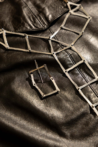 Truss Tie | oxidized sterling silver necklace