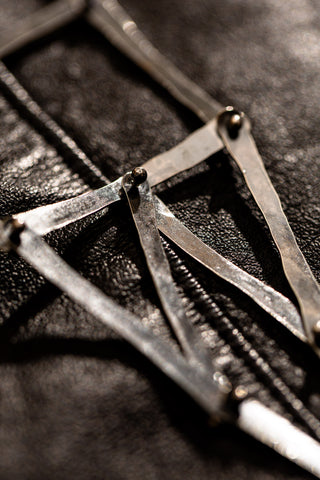 Truss Tie | oxidized sterling silver necklace