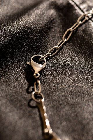 Truss Tie | oxidized sterling silver necklace