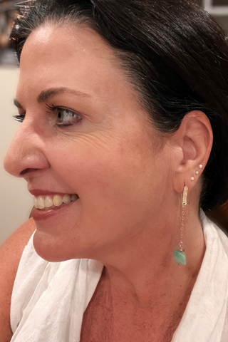 Aventurine Drops | sterling silver earrings