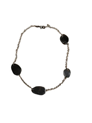 Skipping Stone | sterling silver & oxidized copper 18" necklace