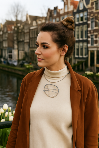Canals of Amsterdam|Sterling silver 17" necklace