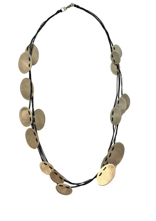 Wind | Long necklace with black wax cord