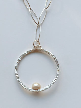 On the Horizon | sterling silver with pearl necklace
