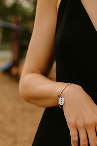 Tag, you're it! | Sterling Silver Bangle Bracelet